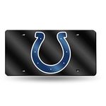 Rico Industries NFL Indianapolis Colts - Black Laser Inlaid Metal License Plate Tag, 6 x 12