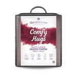 Slumberdown Comfy Hugs Large Heated Throw - Electric Blanket for Bed, Sofas & Settees, Soft Fleece Blanket with 10-Heat Settings & Hourly Timer - Cosy & Snuggly, Washable, Pink (130cm x 160cm)