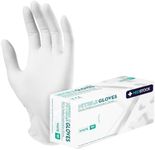 MEDSTOCK White Nitrile Gloves - Medical Examination, Powder/Latex-Free, Non-Sterile, Disposable, Reduces Cross Contamination, Ambidextrous, (1 Box/100 pcs, Small)