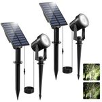 NATPOW Solar Spotlights Outdoor Garden, Solar Garden Lights, 2Pack Landscape Spot Lights Auto ON/Off Outdoor Garden Uplighters for Pathway Garden Yard Driveway Porch Walkway