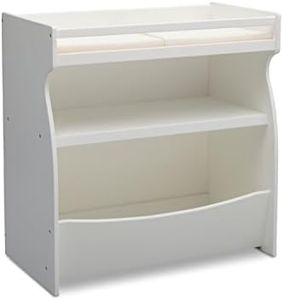 Delta Children 2-in-1 Changing Table and Storage Unit with Changing Pad, Bianca White