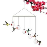 generic Wind Chime Hummingbird Feeder | Hangable Charming Hummingbirds Feeders | Window Decor Ornaments, Handmade Lightweight Creative Outside Feeders for Backyard Terrace Front Porch