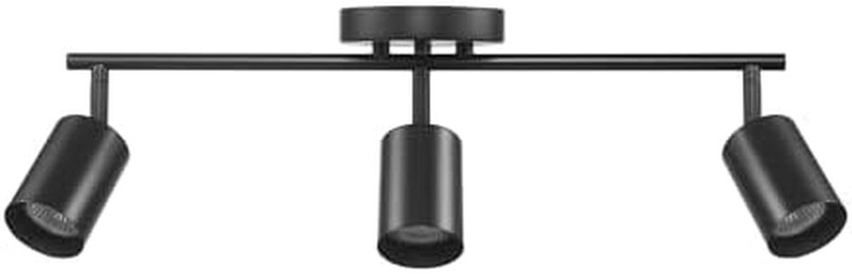 Globe Electric 64000091 21" 3-Light Track Lighting, Matte Black, Pivoting Shades, Ceiling Lamp for Bedroom, Kitchen, Hallway, Bathroom, Den, Dining Room, Home Décor