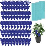 50 PCS Sticky Traps, KIKISML Blue Dual-Sided Sticky Insect Catcher with Twist Ties Fruit Fly Fungus Gnat Trap for Whiteflies Mosquitos Fungus Aphids Leafminers Indoor Outdoor Use