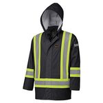 Pioneer Hi Vis Insulated Work Overalls for Men - Heavy Duty 100% Cotton - Rated to -38°C - Bib Pants with Pockets - Black