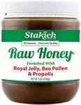 Stakich ROYAL JELLY BEE POLLEN PROPOLIS Enriched RAW HONEY 5-LB - 100% Pure, Unprocessed, Unheated -