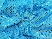 45" wide 3mm Round Sequins Dress Fabric Turquoise - per metre