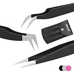 SIVOTE Lash Tweezers for Eyelash Extensions for Volume, Isolation & Classic Lashes, 3 Pack, Black