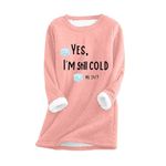 HOOUDO Overstock Items Clearance Sweatshirts for Women UK Fleece Lined Thick Jumper Tops Plush Warm Sweaters Long Sleeve Crewneck Winter Blouses Shirt Soft Sherpa Pullover Underwear