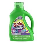 Gain + Odor Defense Liquid Laundry Detergent, Super Fresh Blast Scent, 2.72 L, 64 Loads, HE Compatible