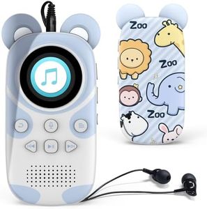 RUIZU Bluetooth MP3 Player for Kids, Cartoon Zoo Portable Music Player 16GB, Child MP3 Player with Bluetooth, Speaker, FM Radio, Voice Recording, Stopwatch, Pedometer, Expandable 64GB Micro SD Card