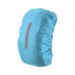 PATIKIL 15-25L Waterproof Backpack Rain Cover, Non-Slip Backpack Cover with Vertical Reflective Strap Stay Dry for Hiking, Camping, Hunting, XS, Light Blue