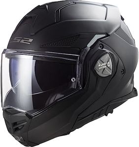 LS2 FF901 ADVANT X MODULAR MOTORBIKE HELMET Dual Visor Flip-Front Convertible Motorcycle Full Face Helmet with Tinted Visor, Matt Black (3XL)