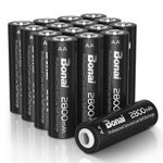 BONAI 2800mAh AA Rechargeable Battery NI-MH 1200 Cycles High Capacity Rechargeable aa Batteries, Pack of 16