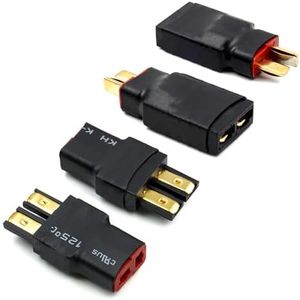 4 PCS Male and Female Deans T Plug to Connector Adapter Compatible with TRX Wireless Converter for RC Battery Charger Slash