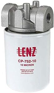 LENZ Spin-On Filters Assembly CP-750-10P: 10 Filter Micron, 100 PSI, 20 GPM, 3/4” NPTF Port, 15 PSI Bypass, No Indicator Ports, 221005