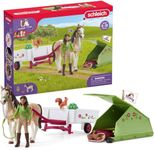 Schleich Horse Club, Horse Toys for Girls and Boys, Sarah's Camping Adventure Horse Set with Horse Toy, 12 Pieces