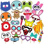 SYGA Funny Kids Party Photo Booth Props Craft Item, Multi Color (Set of 26)