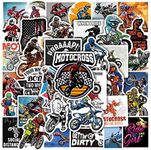 Motocross Dirt-Bike Stickers, 50PCs, Aesthetic Vinyl Waterproof Decals, Stickers for Hydro Flask, Laptop, Water Bottle, Stickers for Kids, Toddlers, Teens, Girls, Car, Helmet Stickers Motocross