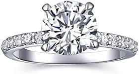 Dainty Life 2 Carat Round 3PCS / 2PCS / 1PCS Engagement Ring for Women | Wedding Rings | Fake Diamond Ring | 18K White Gold Women's Band Ring Size 4-11, 7.5, White Gold, cubic zircornia