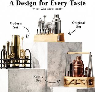 Bare Barrel 14-Piece Cocktail Shaker Set – Bartender Kit with Accessories