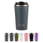 FAB Travel Mug, Reusable Coffee Cup (510ml, Navy Blue) - Double Wall Stainless Steel with Screw Lid - Thermal Camping Cup, Vacuum Insulated for Hot and Cold Drinks, Eco-Friendly