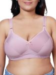 PLUMBURY Women Plus Size Full Coverage Lightly Padded Everyday Bra, Pink,Size 42B