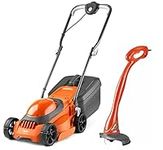 Flymo EasiMow 300R Lawn Mower and MiniTrim Grass Trimmer - 30 cm Cutting Width, 30 Litre Grass Box, Close Edge Cutting, Rear Roller, Comfortable to Manoeuvre, Lightweight