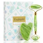 Eyglajdd Jade Roller and Gua Sha Gift Set, Facial Tool improves wrinkles, Face and Body Massager for Your Skin care Routine and Puffiness and,Gift for Men Women