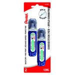 Pentel Fine Point Quick Drying Correction Pen, White Ink, Metal Tip, 12ML, ZL31BP2, 2 Pack