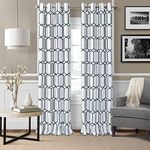 Elrene Home Fashions Kaiden Geometric Room-Darkening Window Curtain, Single Panel, 52" W x 95" L (1 Panel), Indigo