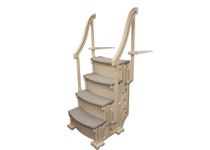 Confer CCXAG Gray 4-Step Above Ground Swimming Pool Grand Entry Step Staircase with Railings