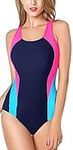 FEOYA Women’s One Piece Athletic Swimsuit Training Racing Lap Swimming Suit Tummy Control Bathing Suit for Water Sport Small