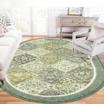 AGELMAT Boho Rug 5'x7', Soft Tribal Area Rug Non-Slip Oval Distressed Vintage Floor Mat for Bedroom, Non-Shedding Print Washable Throw Carpet for Living Room Dining Table