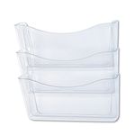 Rubbermaid Unbreakable Expandable Three-Pocket Wall File Set, Clear (65976)