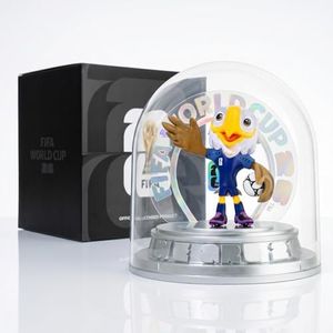 Official Licensed 2026 World Cup - USA Mascot Clutch Eagle Figurine, 10.3 Inch Collectible Memorabilia with Dome Display Cover, Customizable Gift Idea for Sports Fans & Collectors