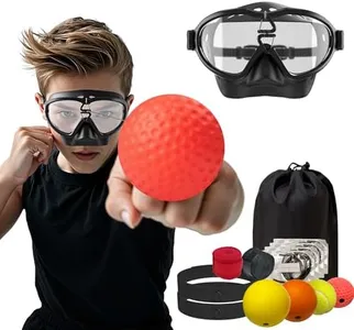 ZCEBGIG Professional Boxing Reflex Ball Training Kit – 4 Weighted Balls, Headband Goggles & Hand Straps – Improve Reaction for MMA, Boxing & Fitness