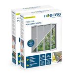 Hoberg Window Pollen Screen with Innovative Magnetic Attachment | Fly Net up to 150 x 130 cm Individually Cut to Size, no Drilling and screwing | Mosquito Net Attach with 16 Magnets [2 Pieces]