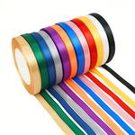 NEXNEOM Pack of 12 Multicolor Ribbons for Gift Wrapping (Each 10mm x 25m) 12 Multicolor Wedding Car Ribbons and Bows Set 12 Multicolor Balloons Ribbons 12 Multicolor Satin Ribbons for Crafting