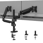 BONTEC Dual Monitor Desk Mount for 32-inch screens, Ergonomic Gas Spring Arm Stand with Cable Management, Tilt, Swivel, Rotation, VESA 75/100 mm