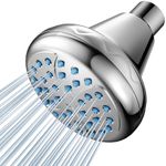 GIMBELEN High Pressure Shower Heads,Pressure Boosting Shower Head for Low Flow Shower Head,Your Bathroom Fixed Shower Head Replacement,Fan Design,1.75 GPM,Chrome,3.4 Inch Round