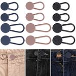 cobee Waist Pants Button Extender, 12 Pieces Waistband Extender Buttons for Men Women Jeans Button Expander No Sew Button 0.6/1.2in 2 Sizes（Inelastic）