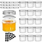 Tebery 16 Pack Mason Jars Canning Jars 4 oz (120 ml) Jelly Jars With Regular Lids and Bands, Extra 16 Lids Included