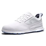 FootJoy Men's Superlites Xp Golf Shoe, White/Blue, 9