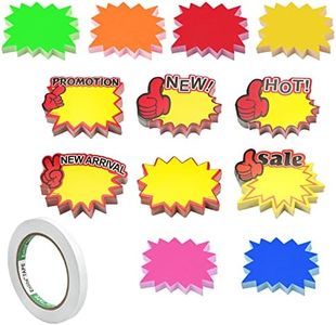 hocadon 600 Piezas Starburst Etiqueta de Venta al por Menor Fluorescente Etiquetas de Venta Etiquetas de Precio de Papel para Tiendas Minoristas, Supermercados y Fiestas