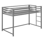 DHP Miles Metal Junior Twin Loft Bed, Silver