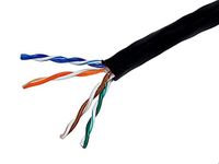 Monoprice 100886 1000-Feet 24AWG Cat5e 350MHz UTP Stranded In-Wall Rated (CM) Bulk Ethernet Bare Copper Cable, Black (100886)