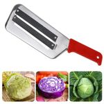 SHOPECOM Stainless Steel Cabbage Hand Slicer Shredder - Double Blade Vegetable Cutter for Homemade Coleslaw & Sauerkraut | Kitchen Manual Tool - Vegetable Slicing Knife, Cabbage Grater Slicer