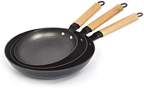 Qulinart by Brandt, Poêle en fonte ultra légère avec couche anti-adhésive en nid d’abeille, Set de 20, 24 & 28 cm, Tous Feux dont Induction, Sans PFOA, chauffe de manière homogène et rapide