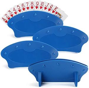 LotFancy Playing Card Holder for Kids Seniors, 4-Pack Plastic Hands Free Cards Holders for Canasta, Poker Parties, Family Card Game Nights